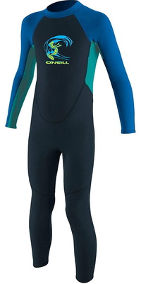 2026 Oneill Småbørn Reactor 2mm Back Zip Våddragt 4868 - Skifer / Aqua