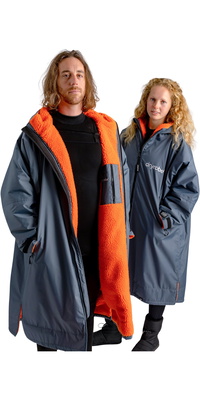 2026 Dryrobe Advance Langærmet Omklædningskåbe DALSV3  Mørkegrå / Orange