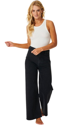 2026 Rip Curl Dame Ferie Denim Jeans 01YWPA - Washed Black