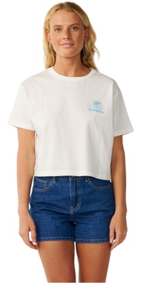 2026 Rip Curl Dame Swell Afgrøde T-Shirt 0P7WTE - Bone