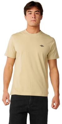 2026 Rip Curl Herre Strømlinet Broderi T-Shirt 10XMTE - Khaki Sand