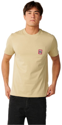2026 Rip Curl Herre Strømlinet Lommebadge T-Shirt 13TMTE - Khaki Sand