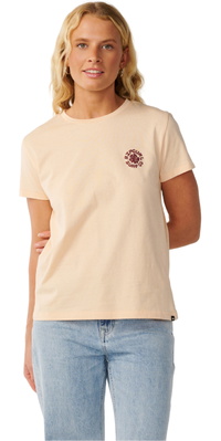 2026 Rip Curl Dame Festbølge Kortærmed T-shirt 0Q4WTE - Light Apricot
