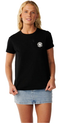 2026 Rip Curl Dame Festbølge Kortærmed T-shirt 0Q4WTE - Black