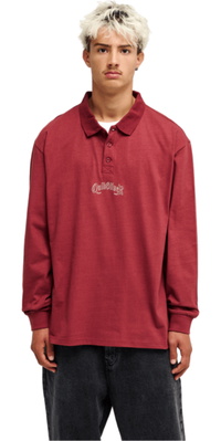 2026 Quiksilver Herre Belem Tung Polo Skjorte EQYKT04434 - Oxblood Red