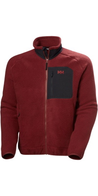 2025 Helly Hansen Herre Panorama Pile Fleece Block Jakke 49460 - Mars Red
