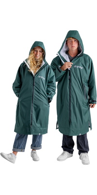 2026 Dryrobe Advance Langærmet Omklædningskåbe DALSV3 - Dark Green / Nimbus Cloud