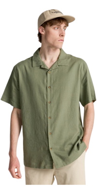 2026 Billabong Herre Ferie Linen Skjorte EBYWT03030 - Moss Green