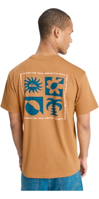 2026 Quiksilver Herre Evo Blomst Af Fred T-Shirt EQYZT08264 - Tobacco Brown