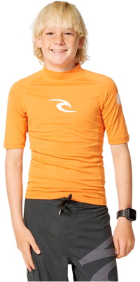2026 Rip Curl Junior Waves UPF-lycra-vest Med Korte ærmer 136BRV - Vitamin C
