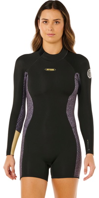 2026 Rip Curl Dame Dawn Patrol 2/2mm Back Zip Lange &aelig;rmer For&aring;rs V&aring;ddragt 142WSP - Natural