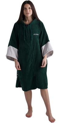 2026 Dryrobe Håndklædekåbe I økologisk Bomuld Med Gennemgående Lynlås ORGANICFZTRSG - Sycamore Green