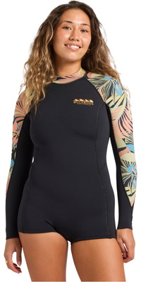 2026 Billabong Dame Spring Fever Naturfarvet 2mm Langærmet Forårsvåddragt 24BW193504 - Black Tropical
