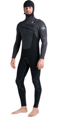 2026 C-Skins Mens Nuwave Wired 5/4mm Hooded Wetsuit CWI54MH - Black / Meteor / Blue