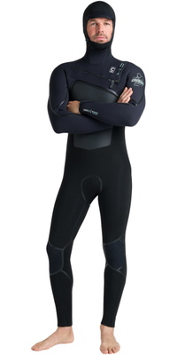 2026 C-Skins Mens Nuwave Wired 6/5mm Hooded Wetsuit CWI65MH - Black / Black / Blue