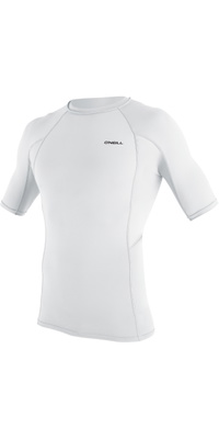 2026 ONeill Mens Basic Skins Short Sleeve Rash Vest 5713 - White