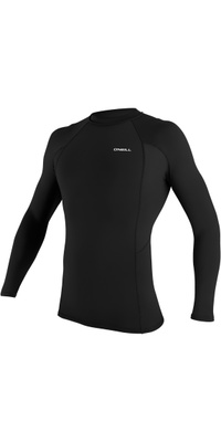 2026 ONeill Mens Basic Skins Long Sleeve Rash Vest 5714 - Black