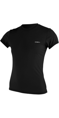 2026 ONeill Womens Basic Skins Short Sleeve Sun Shirt 5716 - Black