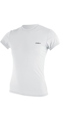 2026 ONeill Womens Basic Skins Short Sleeve Sun Shirt 5716 - White