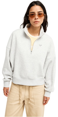 2026 Roxy Womens Everfree High Collar Sweatshirt ERJFT05137 - Light Grey Heather