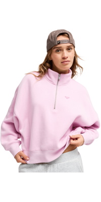 2026 Roxy Womens Everfree High Collar Sweatshirt ERJFT05137 - Pink Lavender