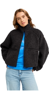 2026 Roxy Womens Blurry Cloud Full Zip Relaxed Fleece  ERJPF03212 - Anthracite Outline Mo