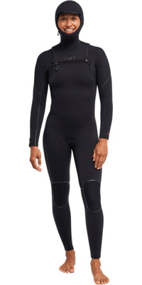 2026 Roxy Womens Elite Xtra 6/5mm Warm Chest Zip Hooded Wetsuit ERJW203015 - True Black