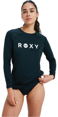 2026 Roxy Womens Essentials Long Sleeve Rash Vest ERJWR03878 - Anthracite