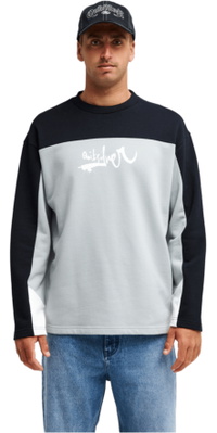 2026 Quiksilver Herre YG Faktor Crew Sweatshirt EQYFT05228 - Quarry