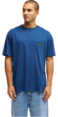 2026 Quiksilver Mens Salt Water Pocket Short Sleeve Tee EQYZT08205 - Dark Denim