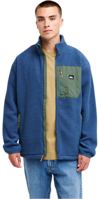 2026 Quiksilver Mens Clean Coast Full Zip Fleece EQYPF03066 - Dark Denim