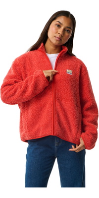 2026 Rip Curl Dame Hver Dag Polar Zip Thru Fleece 0B8WFL - Red