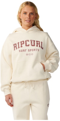 2026 Rip Curl Womens Varsity Sports Hoodie 0DUWFL - Bone