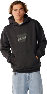 2026 Rip Curl Herre Rip Skript Ikonsk Hoodie 0F7MFL - Washed Black