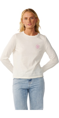 2026 Rip Curl Womens Party Wave Long Sleeve T-Shirt 0Q8WTE - Off White