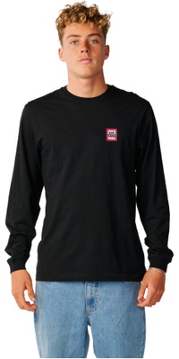 2026 Rip Curl Herre Strømlinet Mærke Langærmet T-shirt 13UMTE - Black