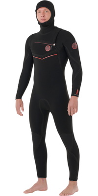 2026 Rip Curl Herre F-Bomb Fusion 4/3mm Chest Zip Med H&aelig;tte V&aring;ddragt 174MFS - Black