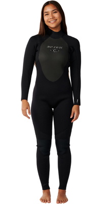 2026 Rip Curl Dame Omega 4/3mm Back Zip V&aring;ddragt 17CWFS - Black