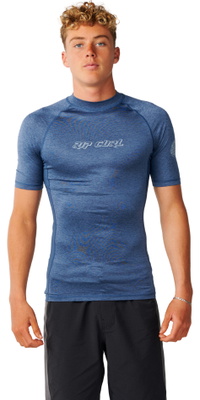 2026 Rip Curl Herre Dawn Patrol OPF Perf Korte ærmer Lycra Vest 193MRV - Light Navy Marle