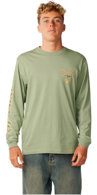 2026 Rip Curl Herre Udgå Ikoner Lange Ærme T-shirt 0BQMTE - Sage