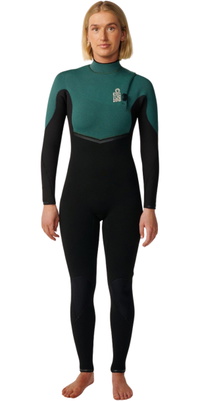 2026 Rip Curl Dame E-Bomb 4/3mm Zip Free Våddragt 16LWFS - Dark Green