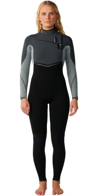 2026 Rip Curl Dame E-Bomb 4/3mm Chest Zip V&aring;ddragt 16NWFS - Grey