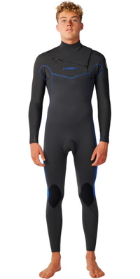 2026 Rip Curl Herre Dawn Patrol 4/3mm Chest Zip V&aring;ddragt 16QMFS - Grey / Blue