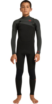 2026 Billabong Junior Absolute Ultra 4/3mm Chest Zip Wetsuit ABBW100166 - Tar Black