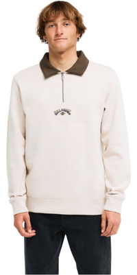 2026 Billabong Mens Winton Half Zip Fleece EBYFT00181 - Oatmeal