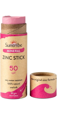 2026 Suntribe Økologisk Mineral Zink Solstift SPF 50 STZS - Pretty Pink