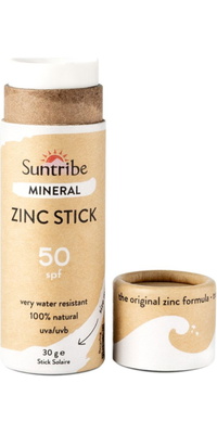2026 Suntribe Økologisk Mineral Zink Solstift SPF 50 STZS - White