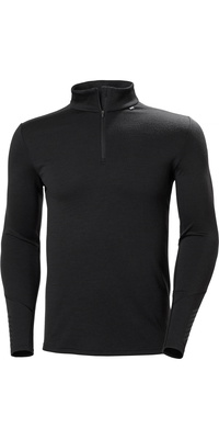 2025 Helly Hansen Herre Lifa Merino Mid Weight 1/2 Zip Top 49363 - Black