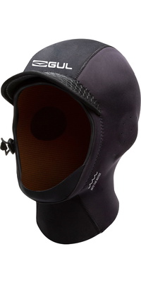 2026 Gul 3mm Peaked Surf Hood Ho0312-b9 - Sort
