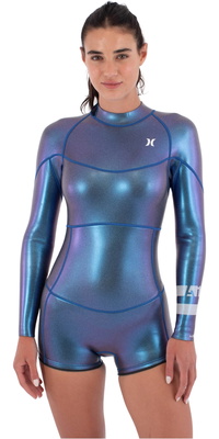 2026 Hurley Kvinders Air 2mm Skin Mid Back Zip Shorty Springsuit WSS0014242 - Siren Skin